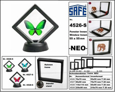 SAFE-4526-S-Schweberahmen-3D-NEO-Dekoration-Schwarz-Innen-55x55-Au&szlig;en-70x70x20mm