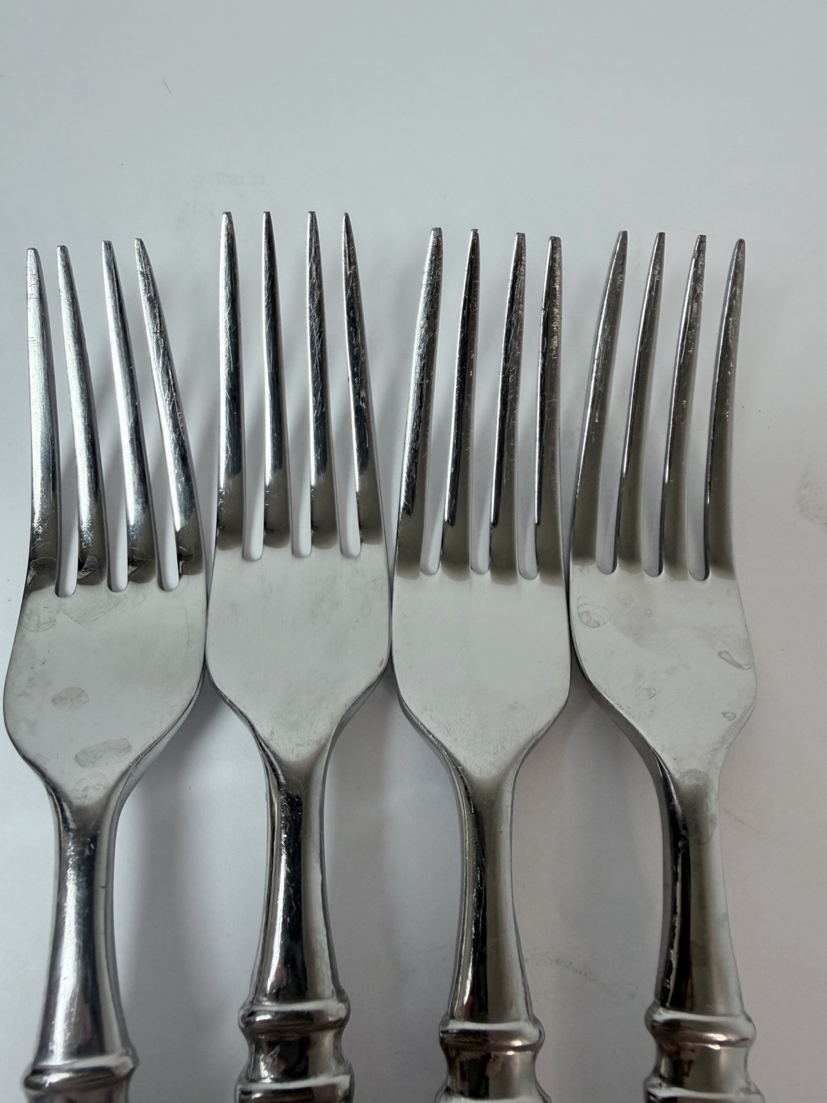 Food Network CINNAMON Stainless Ribbed Handle SATIN Flatware 4 Dinner ...