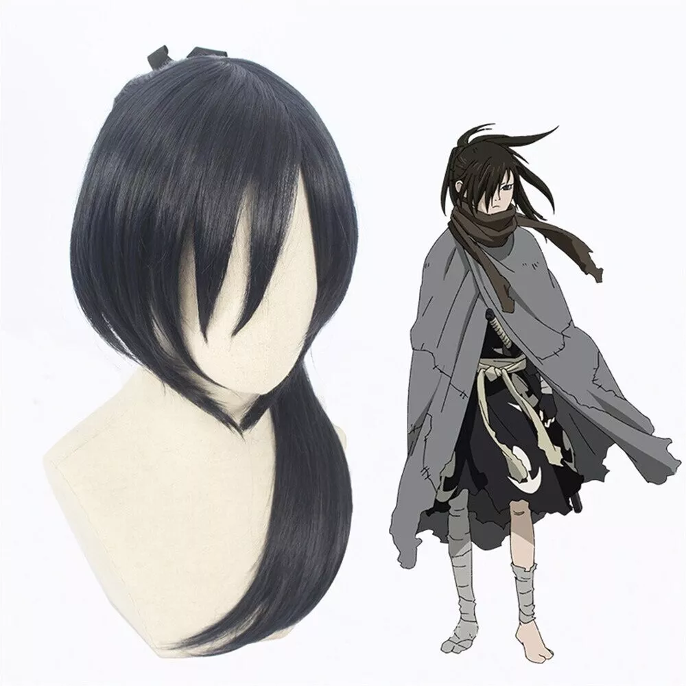 Anime Dororo Cosplay Hair Hyakkimaru Cosplay Black Hair Men Synthetic Hair  Cos