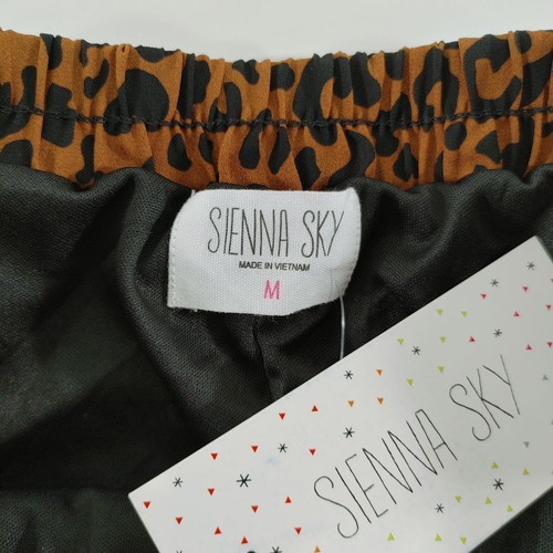 Sienna Sky Leopard Print Ruffle Hem Shorts Elastic Waist Loungewear Size M - Picture 5 of 9