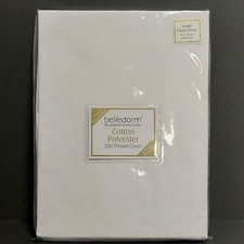 Belledorm Cotton Polyester Single Fitted Sheet White 28cm 200 Thread Count
