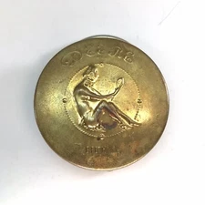 Vintage Reich Ash Pill Box Art Nouveau Deco Deere Nymph 1 1/2" Compact