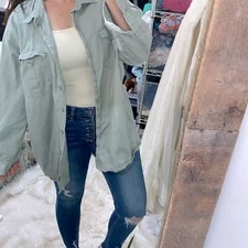 Green button down shirt size 18W