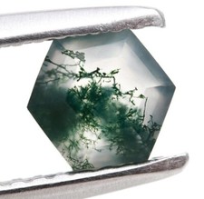 Faceted Cut Moss Agate Hexagon 5X5mm Loose Gemstone For Ring Making 0.40 Ct.