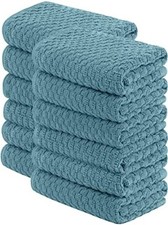 Kitchen Dish Towels Aqua, 100 Cotton Waffle Weave 15x26, 12 pc Terry Cloth