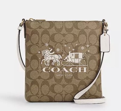 COACH Mini Rowan File Bag In Signature Canvas With Horse And