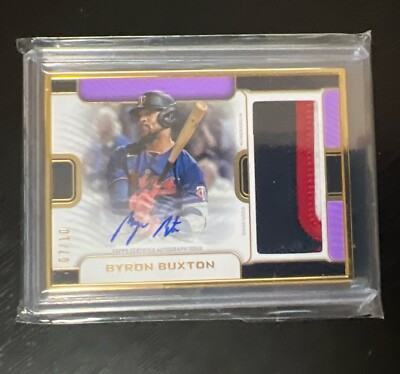2023 Topps Definitive Byron Buxton Gold Framed Auto Auto Patch #d /10