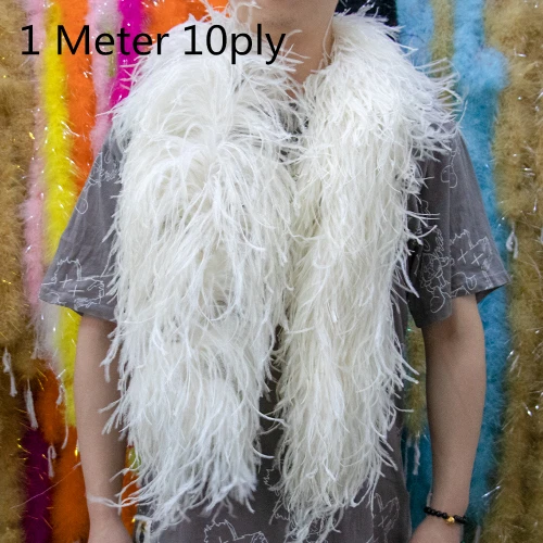 Pluma Alta Calidad Avestruz Pluma Borde Bufanda Fiesta Puño Costura Decoración Foto 3 de 4