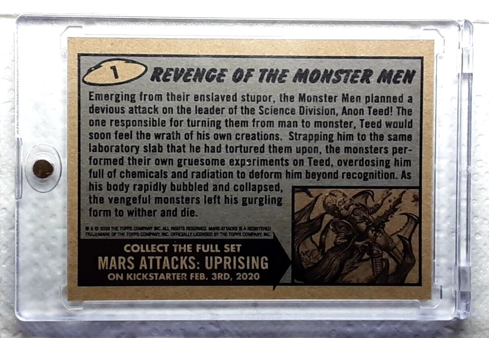 2020 Mars Attacks Uprising Heritage  Parallel Card 1 Revenge Of The Monster Men - Image 2 of 2