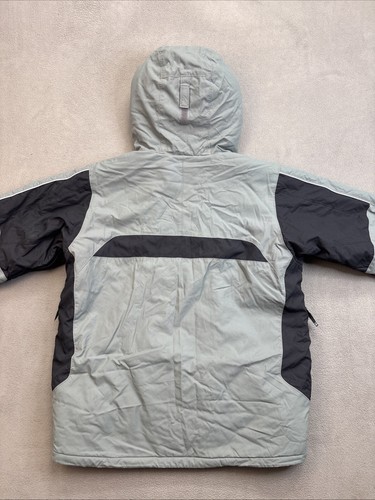 Vintage Columbia Jacke Erwachsene Large grau schwarz Windbreaker 90er Zip Mantel Kapuze - Bild 14 von 17