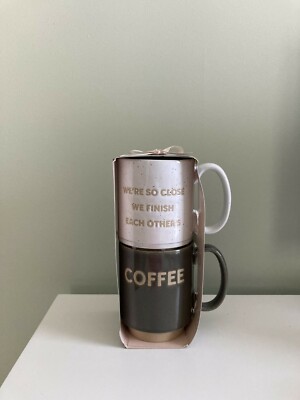 HALLMARK COUPLES STACKING COFFEE MUGS, SET OF 2, 16 oz each | eBay