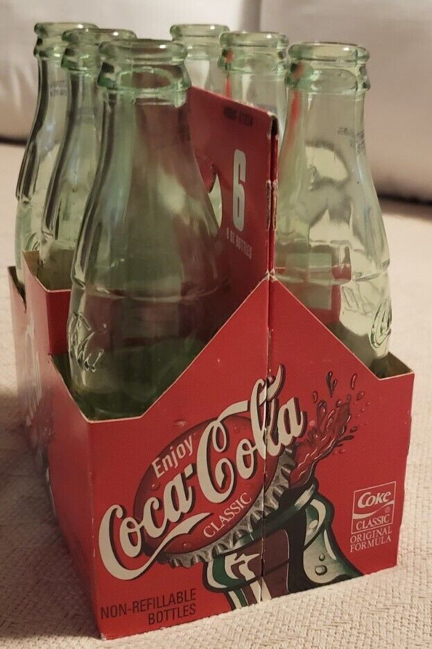 Coca-Cola ガラス瓶 6本セット 1L VINTAGE (6) SIX PACK 33.8 OZ. 1 LITER COCA COLA GLASS