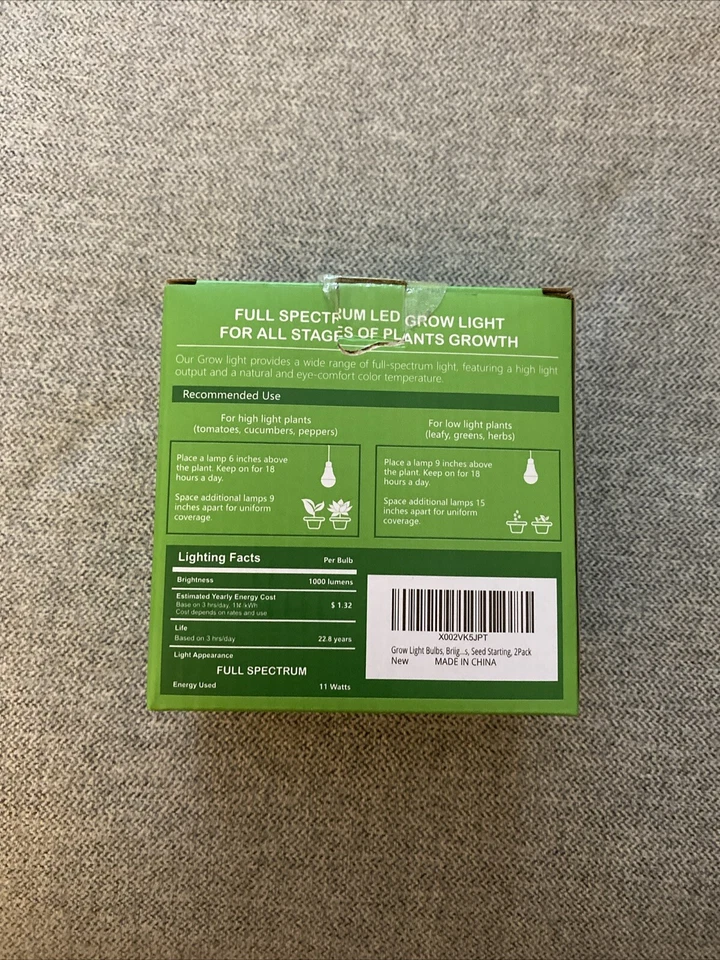 Grow Light LED 2 Pack  1000 Lumen 11W Plant Growing - Image 2 of 2