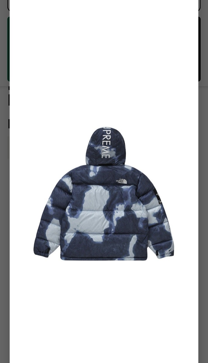 North Face x Supreme Bleached Denim Print Nuptse Jacket Size North Face x Supreme Bleached Denim Print Nuptse Jacket Size