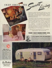 Smart Choice for Smart Living: Trailer Coach Manufacturers ad 1947 SEP
