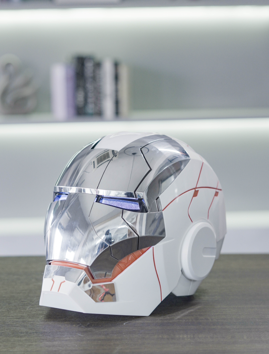 NEW AutoKing Iron Man MK5 Helmet Mask White Silver Plating | eBay