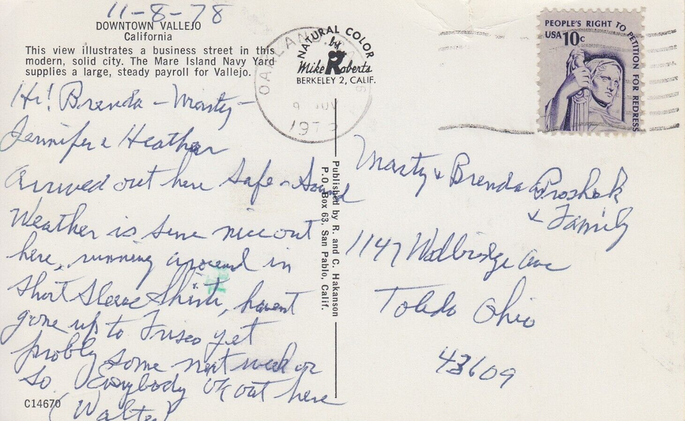 Vallejo CA Downtown '78 Karl's Shoes, Leed's Shoes, Benne's Cameras