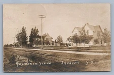 IROQUOIS SD STREET SCENE ANTIQUE REAL PHOTO POSTCARD RPPC
