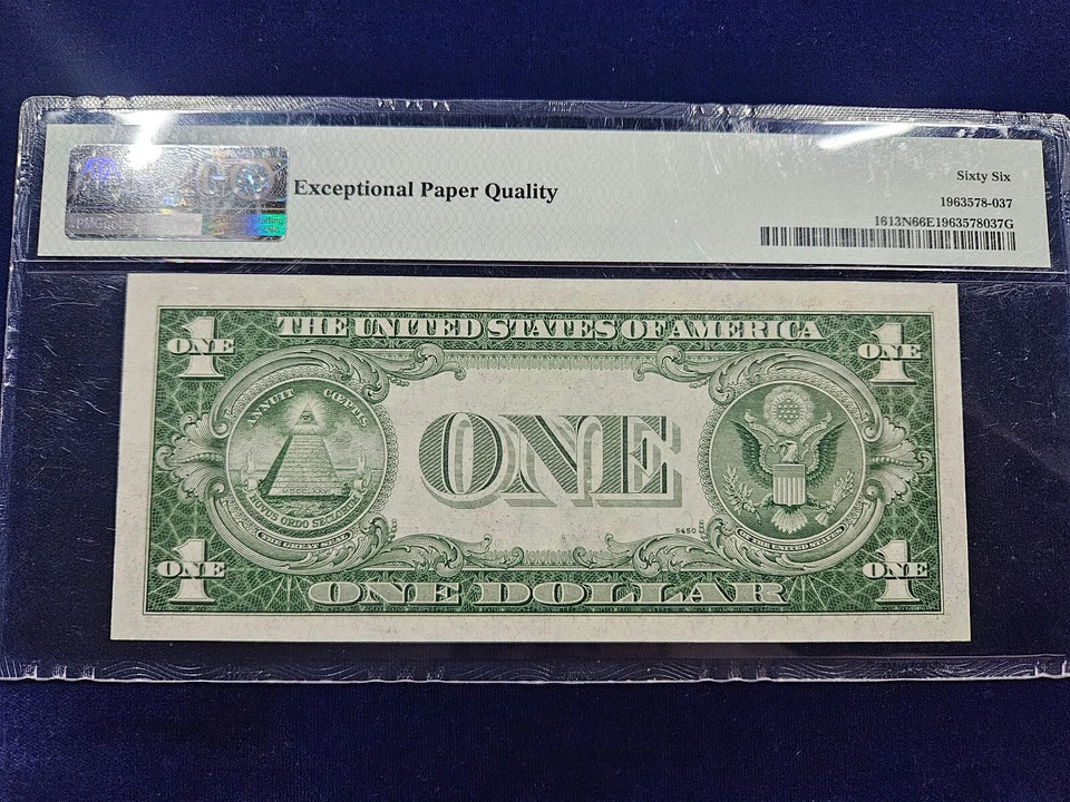 🌟1935-D $1 Silver Certificate Fr#1613N Narrow HG Block PMG 66 EPQ BINARY FANCY - Image 3 of 3