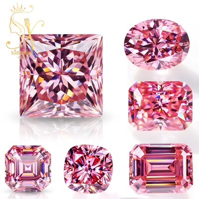 Sakura Pink Moissanite Stone Loose Diamond Test Passed Gemstone GRA Certificated