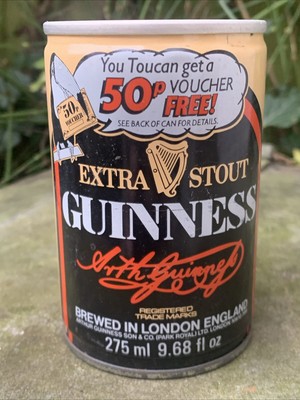 Vintage Bierdose GUINNESS EXTRA STOUT 1980 leer Brauerei Kneipe Werbung