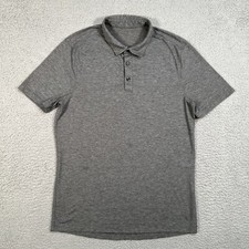 Lululemon Shirt Mens Small Gray Evolution Polo Casual Preppy Stretch Golf Wick