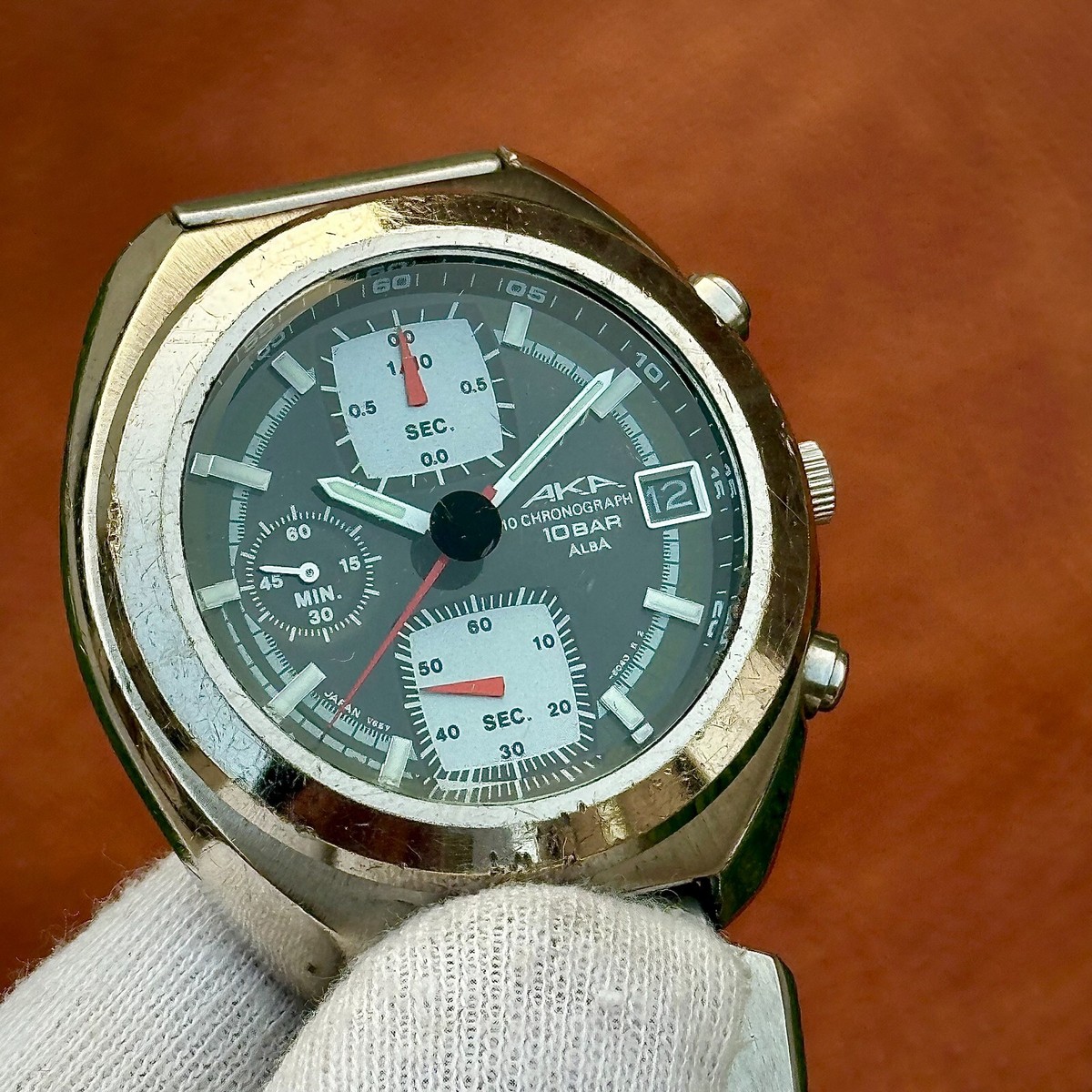SEIKO AKA V657-6030 メンズ JDM Seiko Alba AKA Speedtimer Chronograph Quartz Men's Watch
