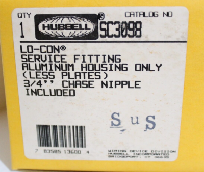 Hubbell SC3098 Lo-con Service Fitting Housing Only See PICS #a19 - Foto 5