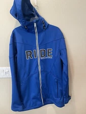 RIDE  Snowboard  Ski Jacket  Softshell Hooded  Mens Blue Large Outdoors Warm