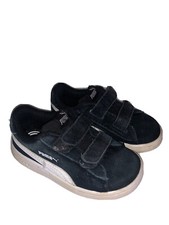 Puma Smash V2 Hook and Loop Sneaker Low Suede Upper Toddler Size 7 Black