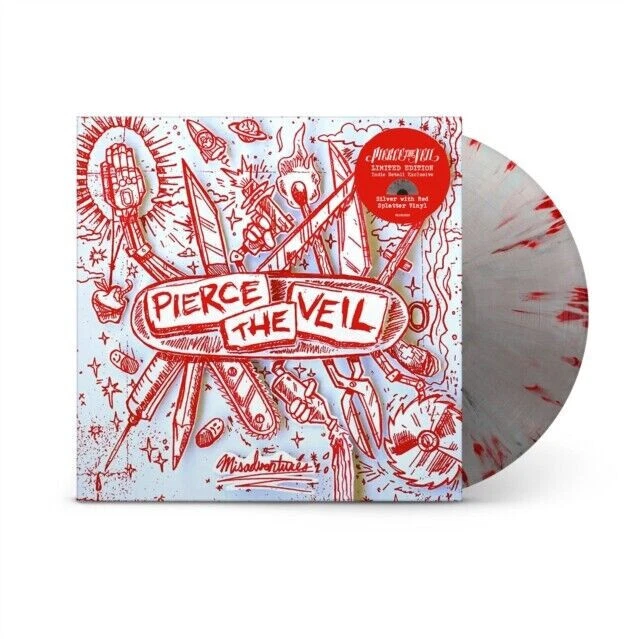 Pierce The Veil – Misadventures - Silver w/ Red Splatter LP Vinyl Record - NEW