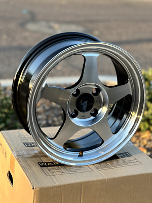 New Set of Avid1 AV08 15x6.5 +35et 4x100 Machined Finish w/Blk (Set of 4 Wheels)