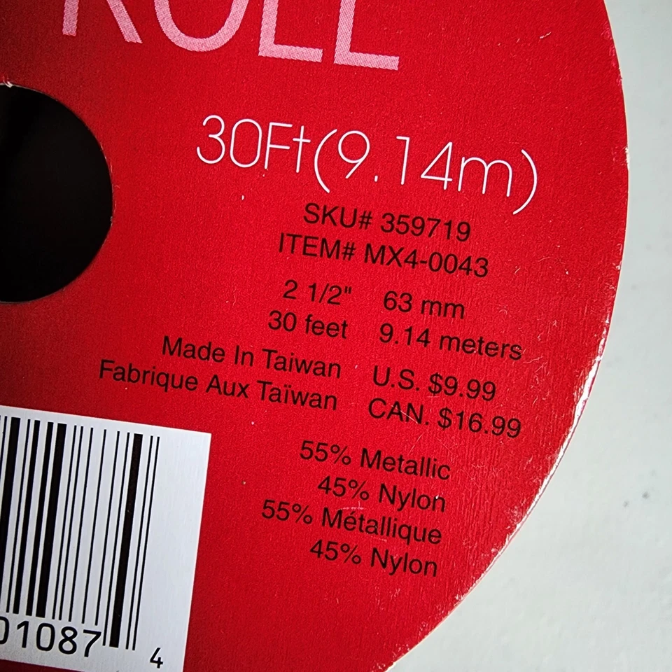 Mega Roll fita com fio Bowtique ouro metálico semi transparente 2 1/2" x 30 pés coroa de flores - Imagem 3 de 4