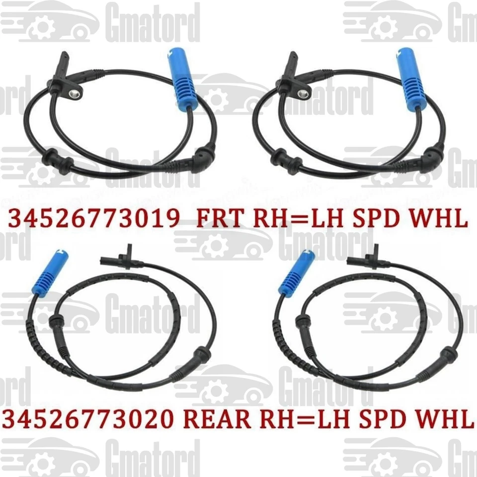 4* Front & Rear LH & RH ABS Wheel Speed Sensors For Mini Cooper 2009-2013 L4 1.6 Foto 2 de 4