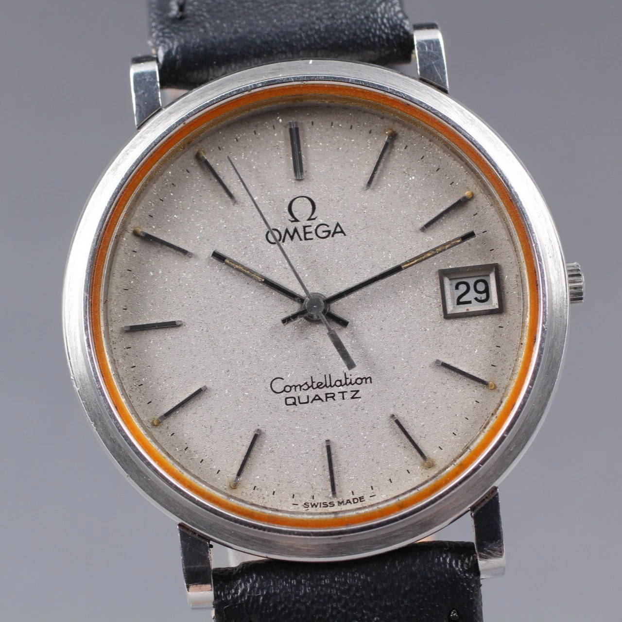 Omega — Vintage [N Mint] OMEGA Constellation Cal.1332 Silver Date Men's Qz Watch JP U653