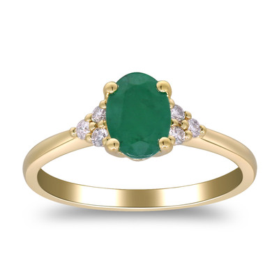 Gin and Grace Amelia 10K Yellow Gold Oval-Cut Emerald Ring 0.78tcw Eternity 6