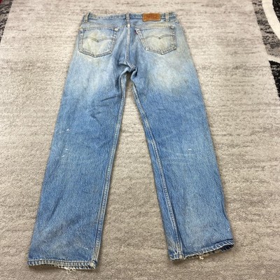 VTG Levis 501XX Jeans 34 Blue Whisker Red Tab Batwing 34x30 70s 80s Patina Mens