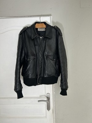 flight jacket schott IS 674 MS Gr. 48 Leder schwarz, Vintage.