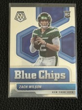 2021 Zach Wilson Panini Mosaic Blue Chips Rookie Card No 2 RC New York Jets