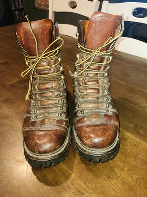 #ad VTG Sears and Roebuck Leather boots Steam Punk Grunge Size 8.5D Leather $145.00