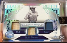 Babe Ruth 2025 Sultan Of Swatch Triple Relic /5 Game Used Bat Seat Banner￼￼