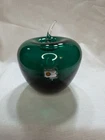 Vintage Blenko green apple handmade paperweight glass
