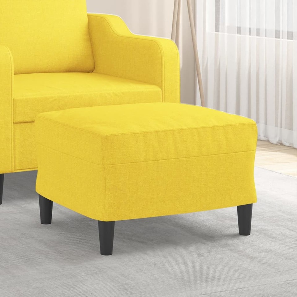 Repose-pied Jaune Clair 70x55x41 cm Tissu Tabouret Pouf Meuble Salon vidaXL