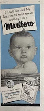 1950s Marlboro cigarettes Smoke Baby My Dad Ivory Tip Philip Morris VTG Print Ad