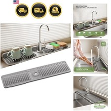 Kitchen Sink Faucet Mat Silicone Splash Guard Drainage Fast Drying 24 Inch