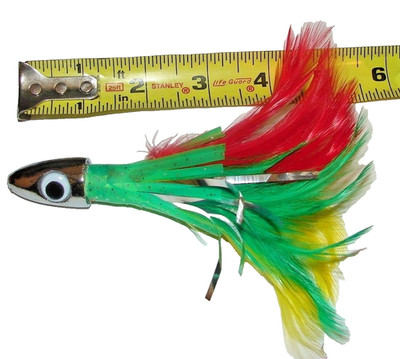 3 Williamson Tuna Mahi Feather Fishing Big Game Trolling Lures Green Mexico 5''