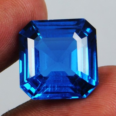 Certified 13.40 Ct Natural Arkansas Blue Benitoite Radiant Cut Untreated Gemston