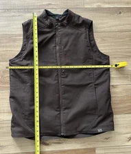 1620 Workwear Vest Brown Cordura Full Zip Men’s Medium Lined USA Made NYCO fabri