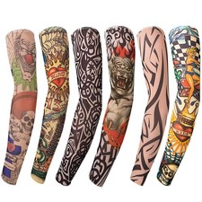 Tattoo Armstrumpf Tattoo Ärmel  6er Set Muster Karneval Fasching