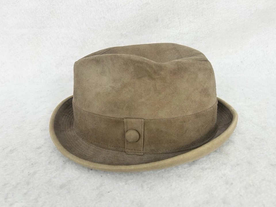 Sombrero Dobbs Fedora Cuero Marrón Hombre De Colección Raro Foto 2 de 4